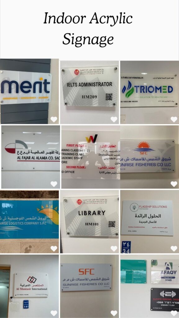 office signage indoor Acrylic signage