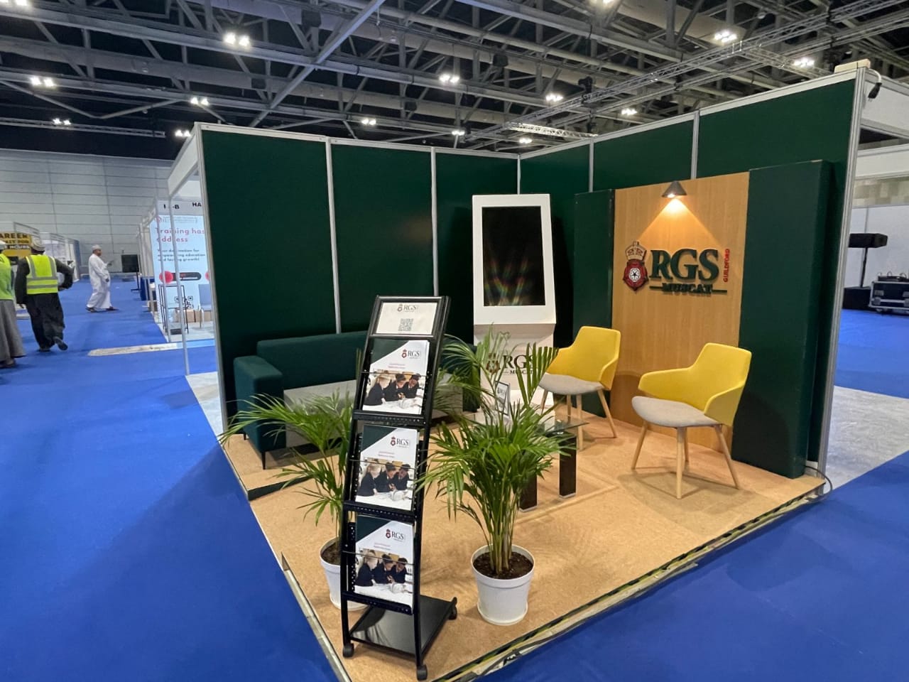 Exhibition Booth of RGS school in green color as theme